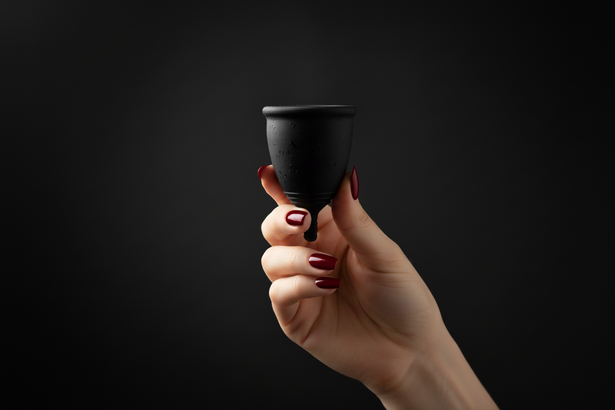 make the nails a deep red and almbond acrylics